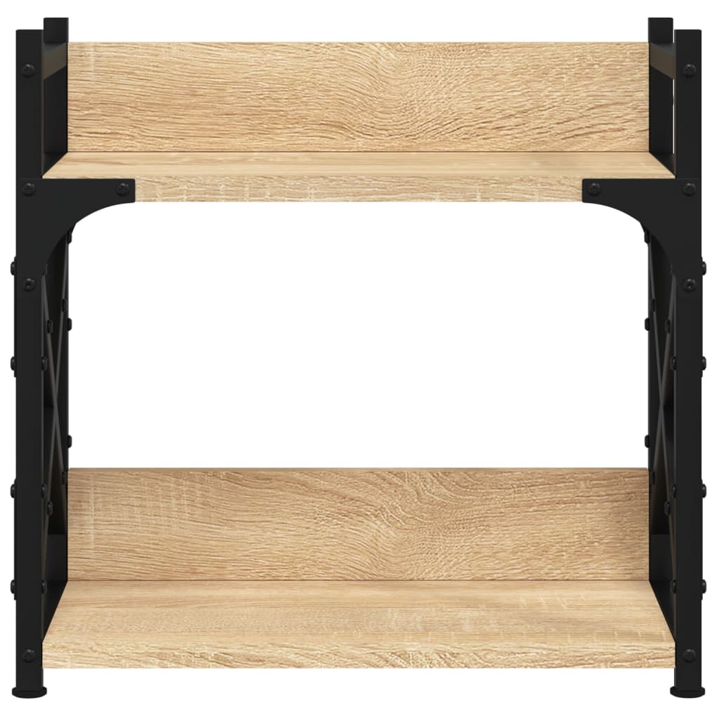 Printer Stand with 2 Shelves Sonoma Oak Finish 40 x 20 x 40 cm Engineered Wood