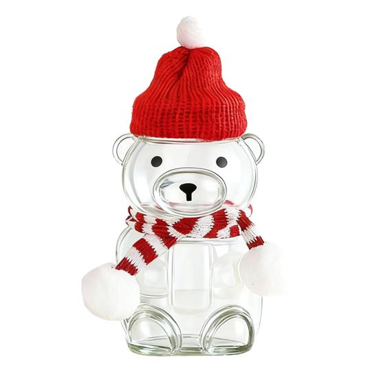 Бутылка для напитков с тематикой медведя Милый тамблер для чая и кофе со льдом Портальный стакан для холодных напитков с крышкой Подарок на день рождения и Рождество для детей и подростков