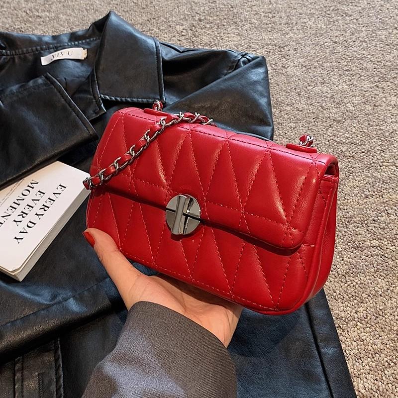 Женская сумка из искусственной кожи, маленькая квадратная сумка, сумка-цепочка, сумки через плечо, высокое качество, корейская мода