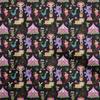 Cotton Flex Black Fabric Circus Fabric For Sewing Printed Craft Fabric By The Yard 40 Inch