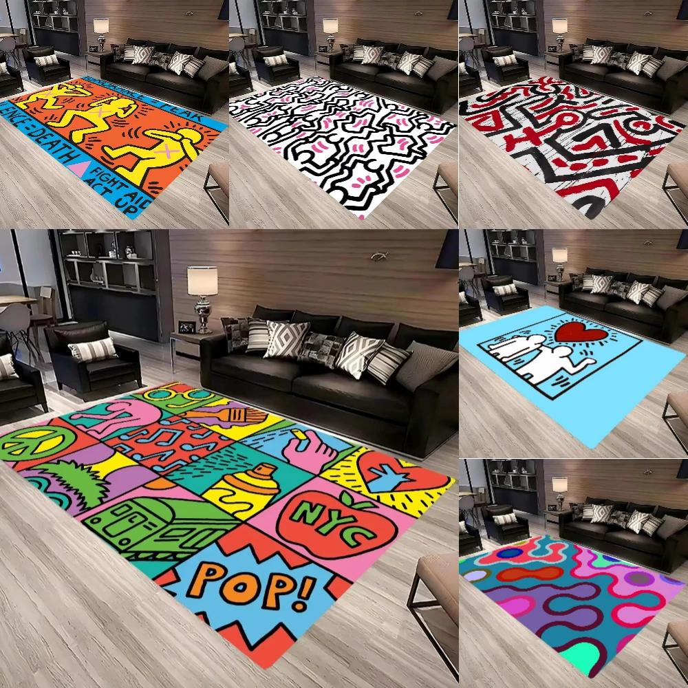 Creative Abstract Figure Rug – Bold Living Room & Lounge Decor | Non-Slip Artistic Floor Mat for Modern Home Spaces