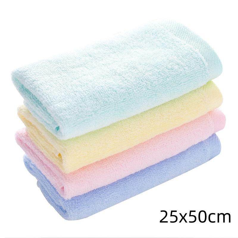 Manufacturers Selling Bamboo Fiber Thickening Small Towel Infant Baby Wipes Pure Color Hand Towel Children Wash Face Towel