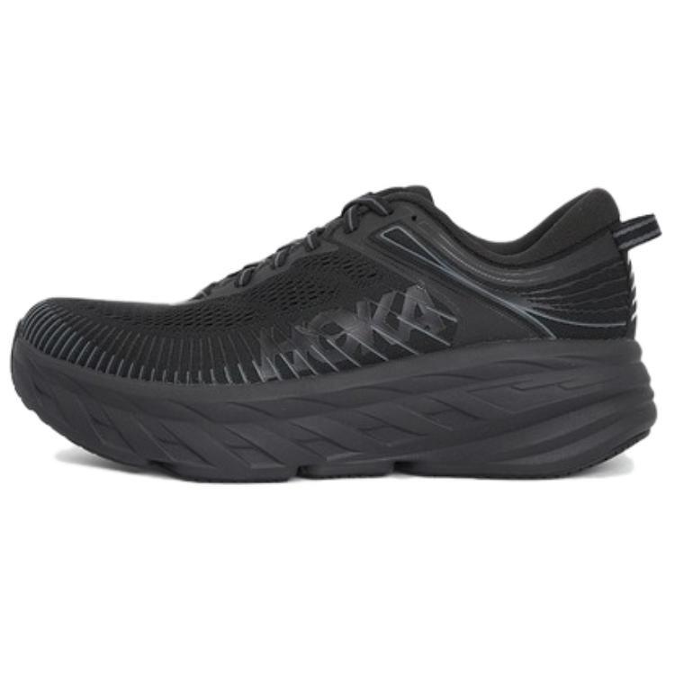 HOKA One One Bondi 7 Сетчатые Низкие Кроссовки для Трейлраннинга Городских Поездок Бега Унисекс Черные 1110518-BBLC