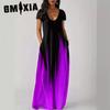 Summer Loose Printed Casual Sexy Women's Long Dress Pockets Long Dresses