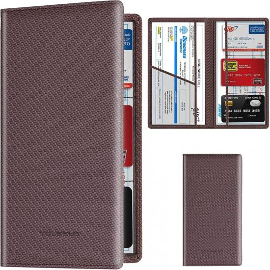 TOURSUIT Держатель для регистрационных документов и страхового полиса автомобиля, Органайзер для перчаточного ящика для документов на транспортное средство, Необходимый кошелек-кейс для водителя Авто