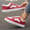 Fashion 2025 White Red Sports Skate Shoes Ladies Large Size 42 Low Top Casual Sneakers Ladies Flat Comfortable Leather Skates
