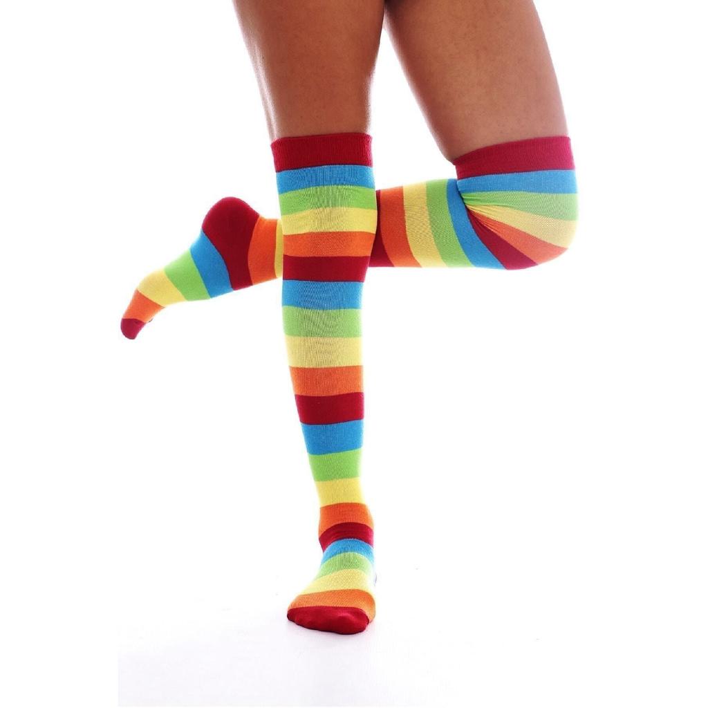 Women's 3 Ribbon Detail Cotton Black Laptop Socks Garter Height Black Tall Socks