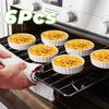 6pcs Round Creme Brulee Ramekins Ceramic Pie Baking Tray Steamed Egg Dishes  Bakery