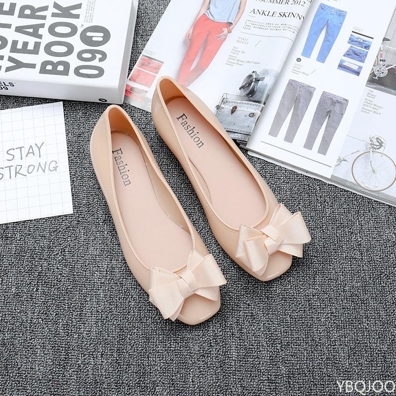 Модная обувь с мелким вырезом и квадратным носком для женщин, милая, модная, легкая, с бантом, балетки для женщин, удобная повседневная обувь