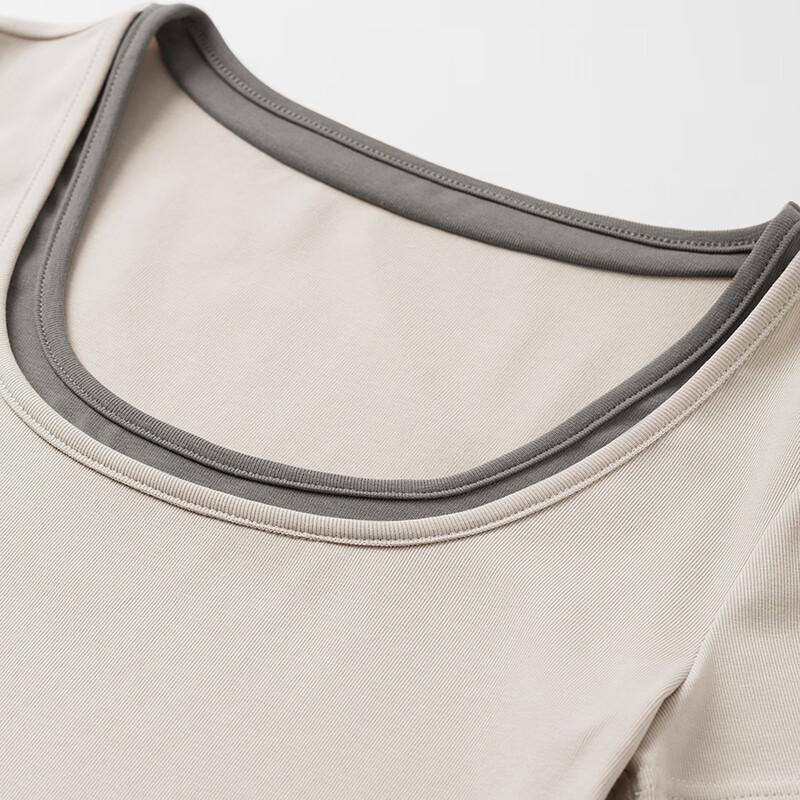 Платье миди А-силуэта с короткими рукавами и U-образным вырезом, двухцветное, имитация двух частей