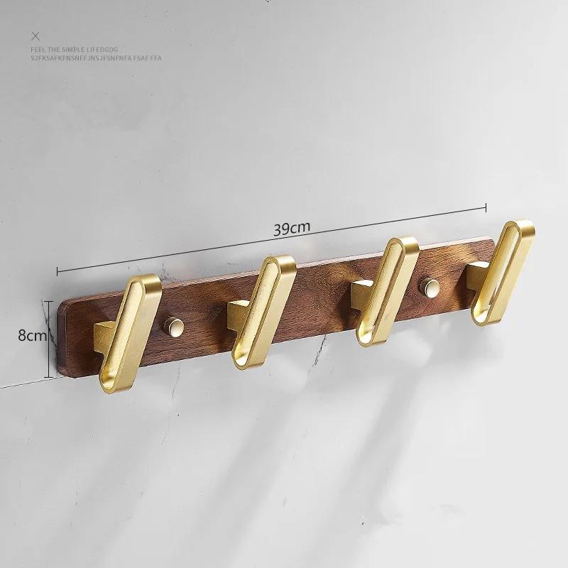 Tuqiu Robe Hook,Clothes Hook,Towel hanger, Wood and Aluminum Towel Hooks kitchen hooks Brushed gold bathroom accessories