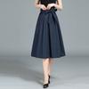 Women's Summer High-Waist Elastic Knee-Length A-Line Skirt - Premium Slim-Fit Midi Skirt for Fashion Casual Wear