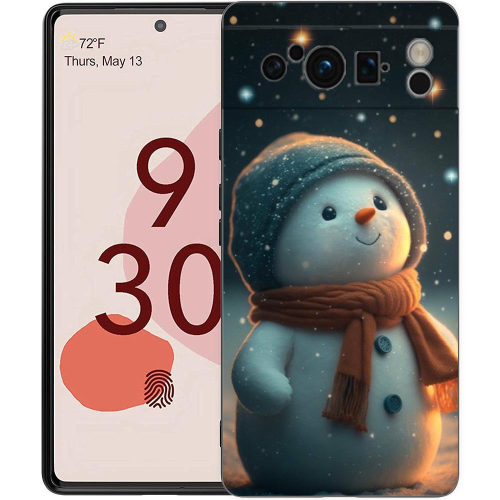 Чехол для телефона Google Pixel 8 A 7 6 Pro 6A 5G черный мягкий противоударный чехол TPU Shell Coque с рождественским графическим принтом