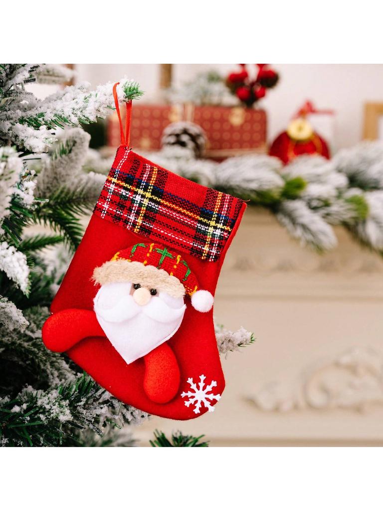 Christmas Tree Hanging Mini Stockings Decoration Small Candy Gift Bag Santa Claus Snowman Reindeer Bear Decorative Socks