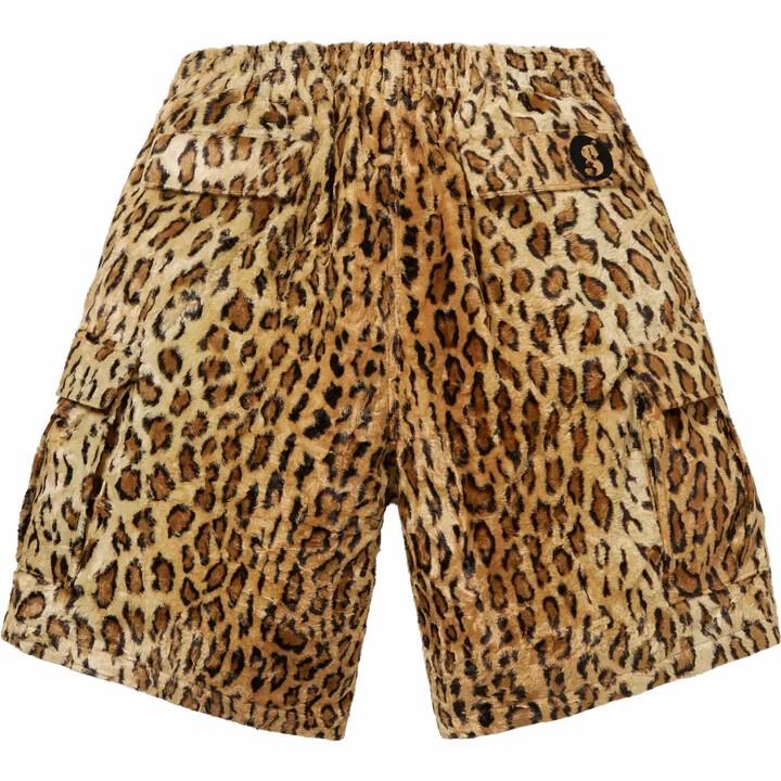 Supreme GOODENOUGH Crushed Rayon Cargo Short Leopard