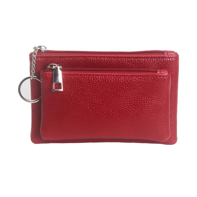 2024 Новый сладкий кошелек для монет: Кошелек из однотонной искусственной кожи с узором личи и модный маленький держатель для карт