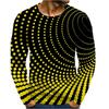 Spring and Autumn Round Neck Polka Dot Graphic 3D Printed Top Fashionable Casual Hip Hop Streetwear Long Sleeved Men's T-shirts