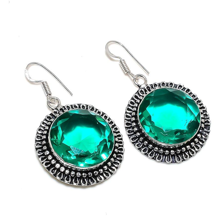 Индиголит Турмалин 925 стерлингового серебра подарочные ювелирные изделия серьги 1.97" u1q36