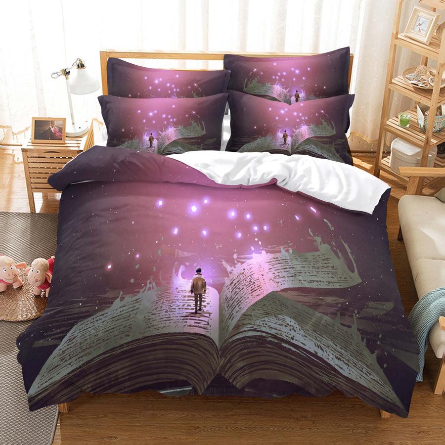 Beautiful Dancer Duvet Cover Set King Queen Full Size 3D Dance Under Moon Elegant Polyester Comforter Cover For Boy Girl Teens