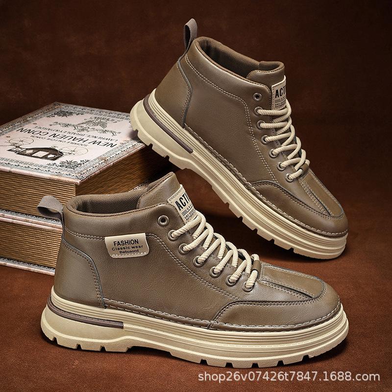 Ботинки Martin мужские туфли осенние новые высокие туфли мужские трендовые универсальные нескользящие кожаные туфли повседневные инструментальные туфли короткие ботинки