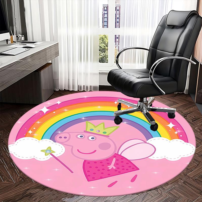 Peppa Pig Fairy Costume,Rainbow Magic Wand Chair mat Round Rug Office carpet, Non slip, Suitable for Living Rooms, Bedrooms decor.1205140a