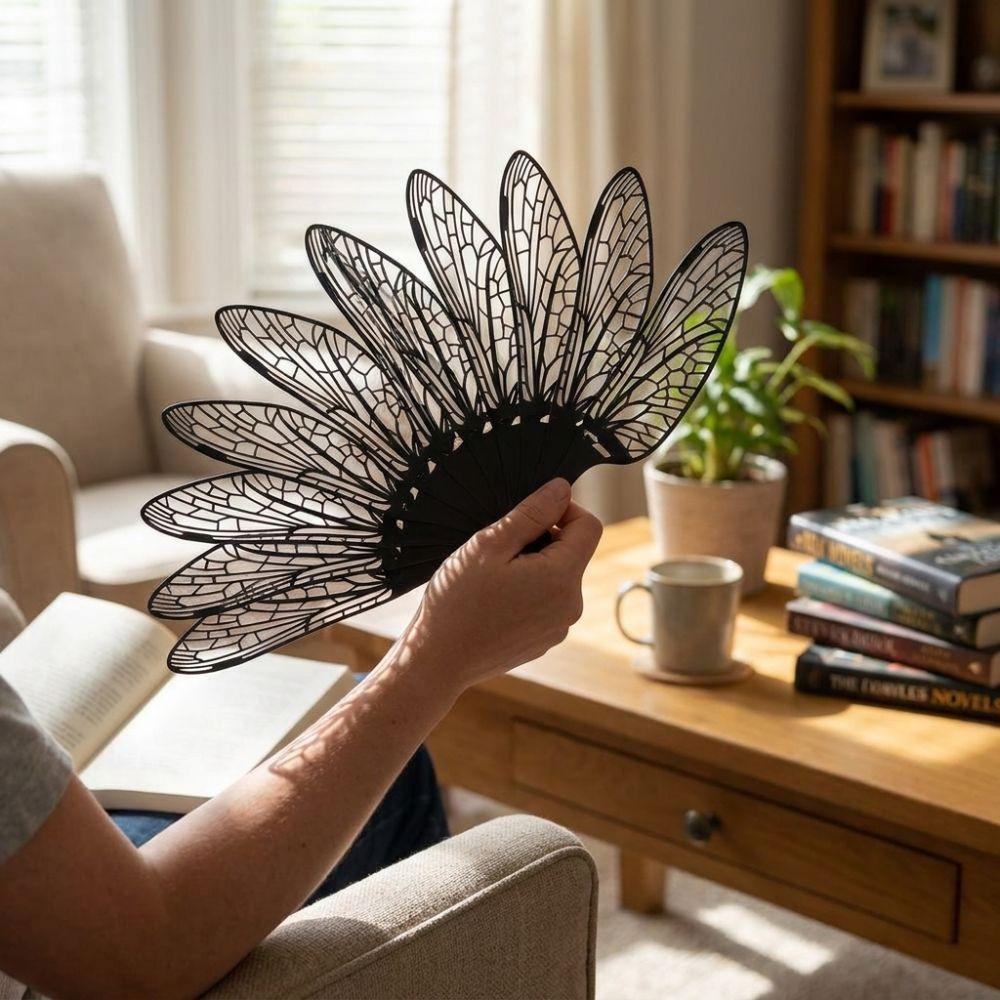 Realistic Feather Handheld Feather Fan 3D Printed Summer Cooling Fan Outdoor Use