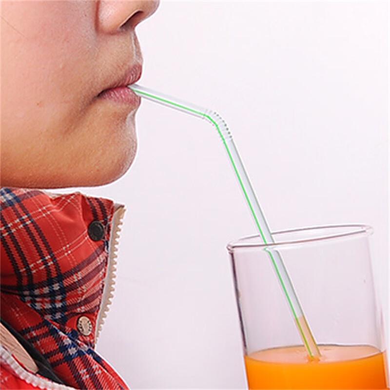 Colorful Bent Disposable Plastic Straws