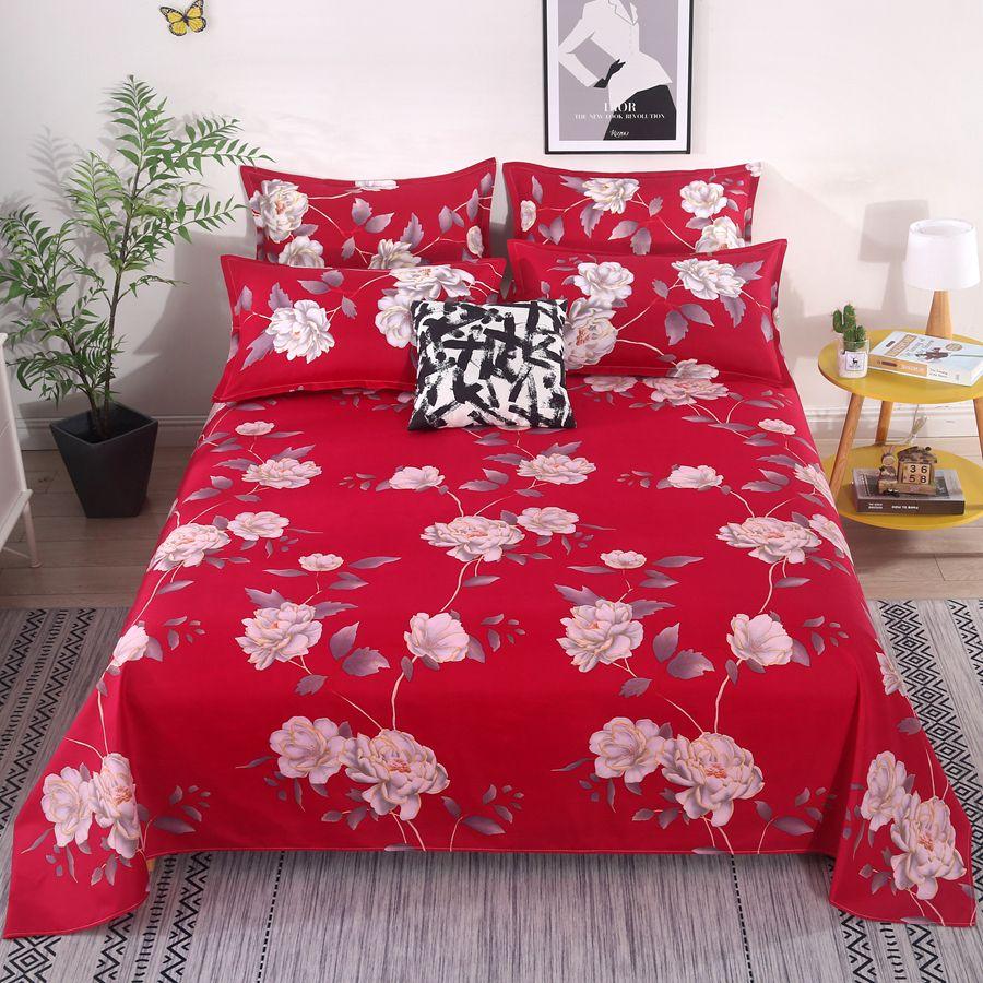 Постельное белье из мягкой ткани с цветочным рисунком для всех сезонов - Доступно в размерах для двуспальной и односпальной кровати