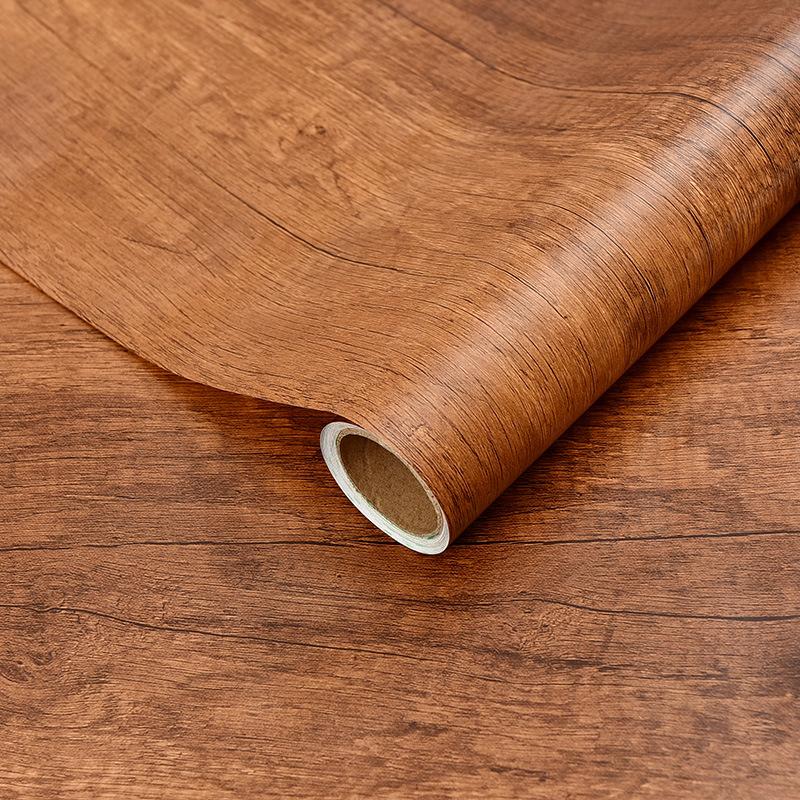 Furniture Renovation Stickers Self-adhesive Wood Grain Stickers Wallpaper Veneer Closet Cabinet Board Wooden Door Desktop Waterproof Imitation Wood