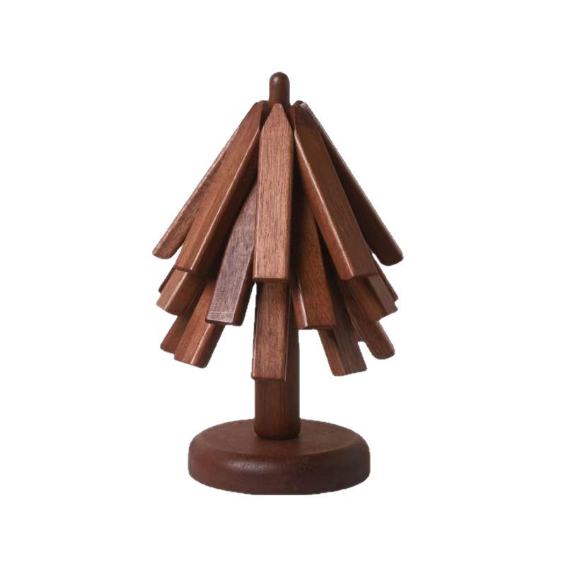 Tree Design Heat Resistant Coaster Set - Natural Wood Placemats for Cups & Bowls, Creative Anti - Scratch Table Decor