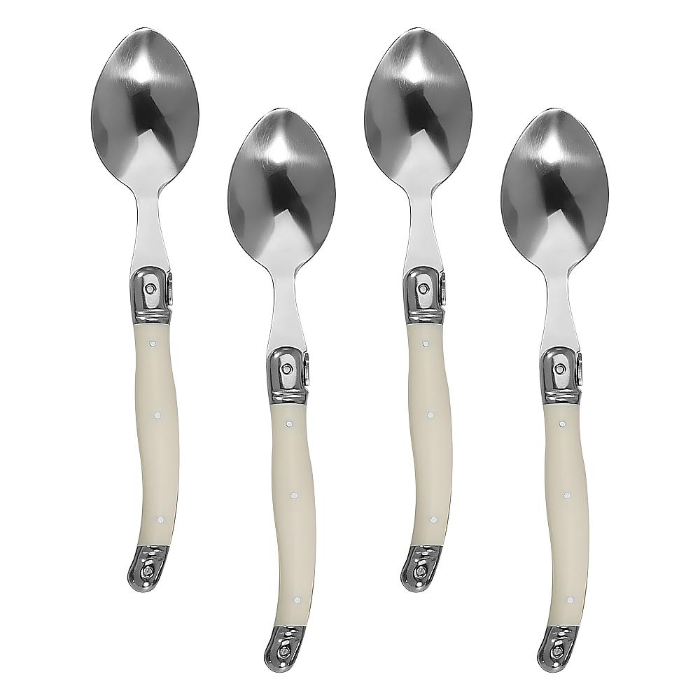 4/6/8pcs Stainless Steel Laguiole Cutlery Set Steak Knife Fork Spoon Set White Handle Restaurant Bar Kitchen Tableware