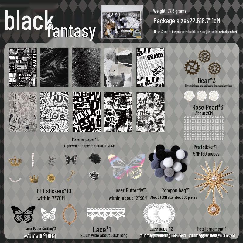 Счастливая лента кружево ита-бэг: Красный бумажный фон, наклейки для красоты и дырокол