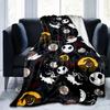 Halloween Pumpkin&horror Ghost Printed Blanket, Fashionable Warm Flannel Blanket, Sofa Bed Cover Blanket, Halloween Gift