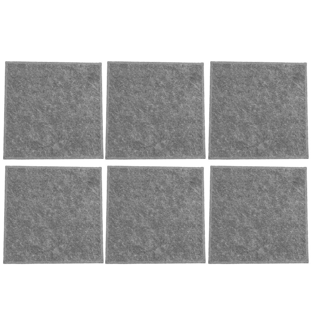 6Pcs SoundAbsorbing Board Acoustic Polyester Soundproof proof Silencer Panels(Gray )