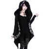 Women Fashion Gothic Coat Fashion Style Punk Long Sleeve Black Hoodies Witch Moon Print Loose Hood Casual Thin Sweatshirt