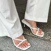Fashion 2025 Summer Women Clip Toe Slippers Fashion Dress Slide Shoes Ladies Elegant High Heel Footwear