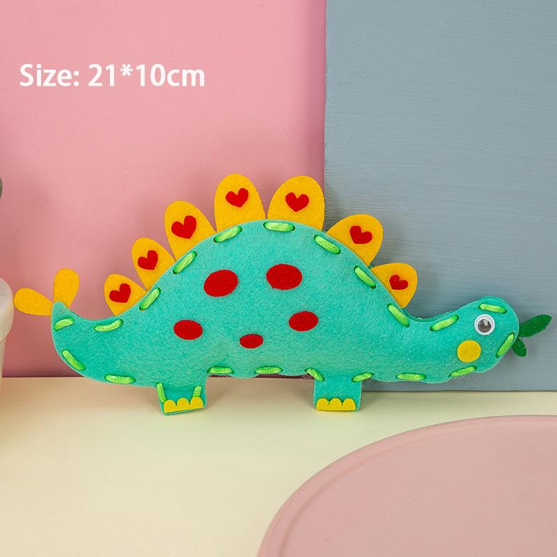 3D Cartoon Animal Sewing Kit for Beginner Kids Arts Crafts 8 Easy DIY Projects of Stuffed Animal Dolls Children Threaded Toys