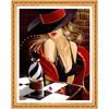5D DIY Full Round Drill Diamond Drawing Cross Stitch Playing Chess Beauty Rhinestone Diamond  Decor