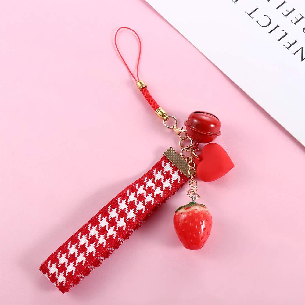 Bag Pendant Car Key charms Key Accessories Strawberry Heart Keychain Backpack Pendant Key Holder
