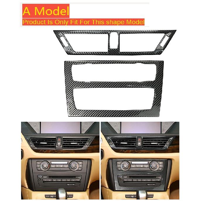 Для BMW X1 E84 2010-2015 Стайлинг автомобиля Передняя центральная панель управления Приборная панель Air AC Розетка Рамка Крышка Наклейки Отделка