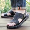 Men's Sandals Summer 2025 Casual Soft Bottom Driving Beach Shoes Slip-On Anti-Slip Microfiber Comfortable Sandals High Quality
