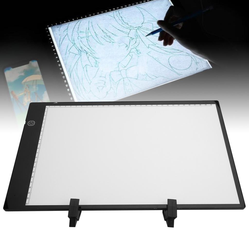  Светодиодная доска для рисования с подсветкой, регулируемая яркость, с зажимами для кронштейна, сумка, набор карандашей