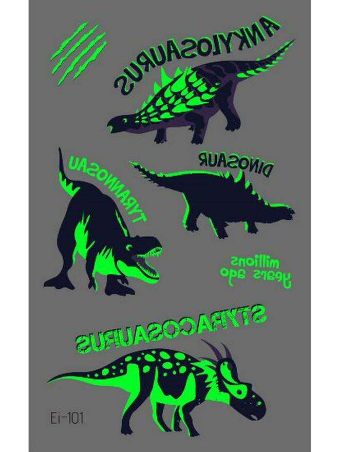 Светящиеся в темноте тату-наклейки динозавров для детей - Веселье для вечеринок и костюмов