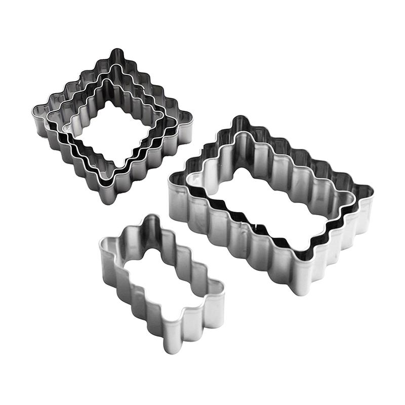 3Pcs Mini Cookie Cutter Set Stainless Steel Sugar Biscuit Veggie Cutters DIY Cookie Mold Outdoor Tableware