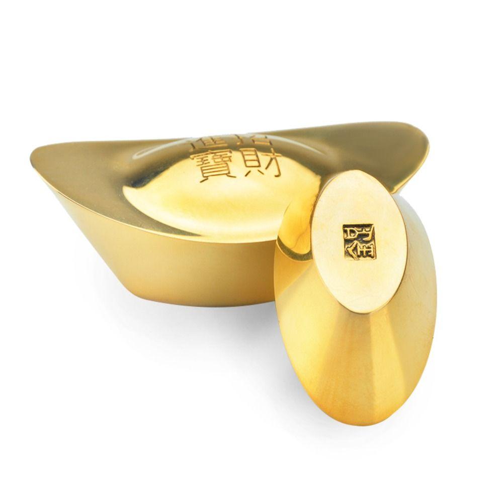 Pure Copper Gold Ingot Solid Desktop Ornaments Simulation Treasure Bowl Ornament Living Room
