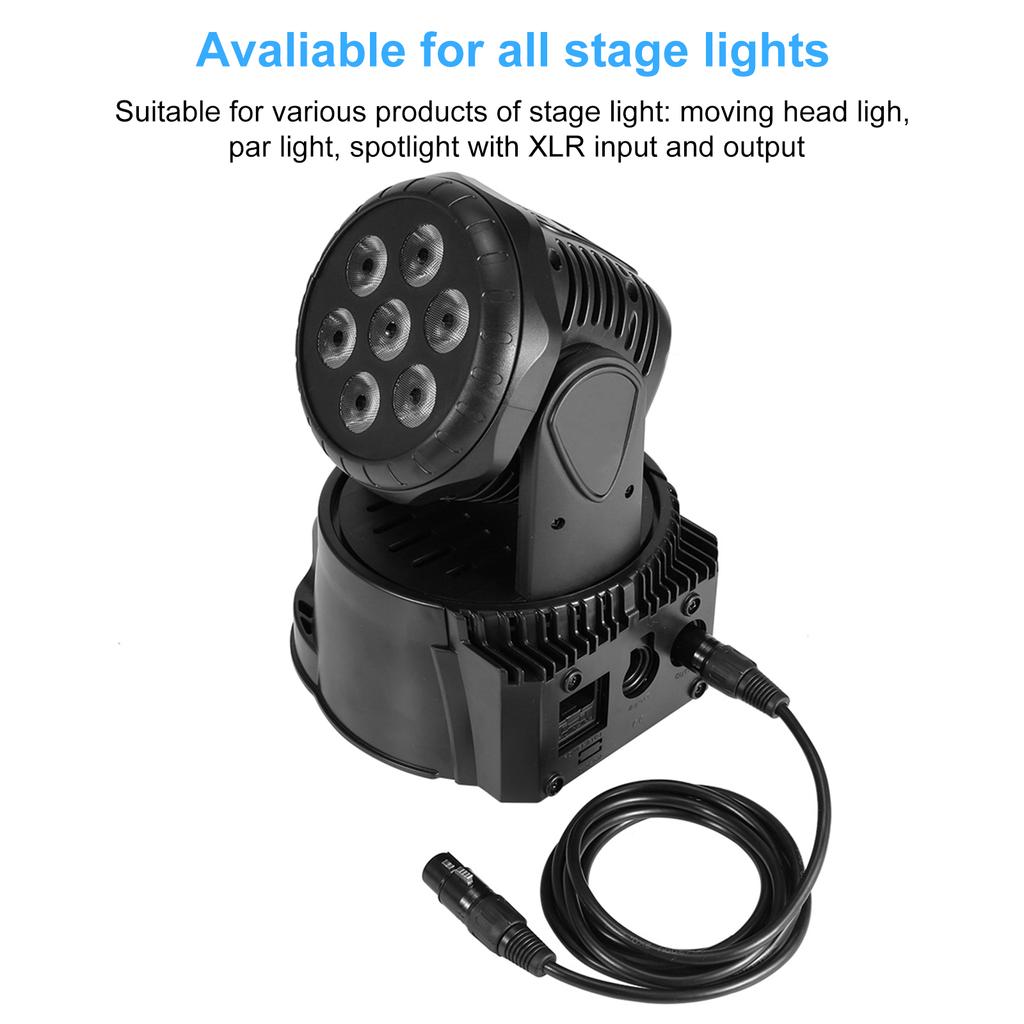 Кабель XLR 1M/3.3FT DMX512, сигнальный кабель для сценического освещения, 3-контактный разъем XLR «папа-мама» для вращающейся головы