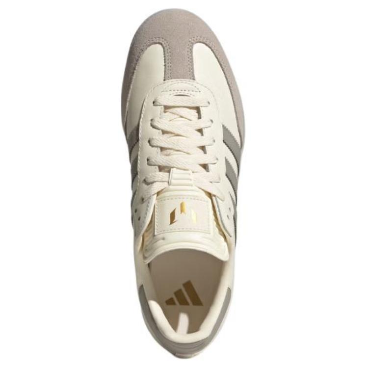 Лионель Месси x adidas Samba Indoor Молочно-белые Унисекс Кроссовки Светло-коричневый Золотистый металлик JQ0266