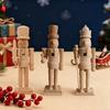 Unfinished Nutcracker Soldier Wooden DIY Nutcracker Figure Unpainted Nutcracker Soldier Figurine for Christmas Decoration Craft Project