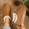 Fashion Autumn and Winter Warm Snow Boots for Women 2025 Fleece Large Cotton Shoes Versatile Platform Bread Cotton Boots