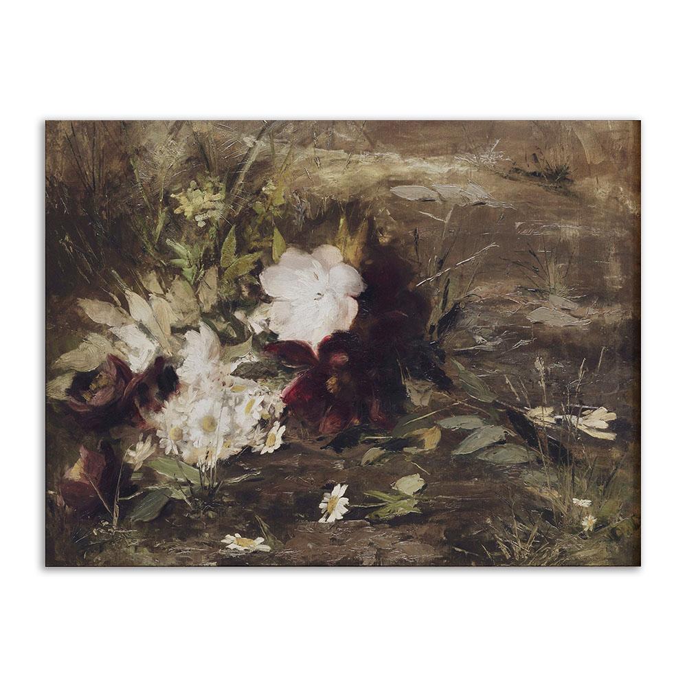 Moody Flower Canvas Painting Vintage Botanical Poster And Print Still Life Dark Flower Wall Art Picture Decoration Room Home Art